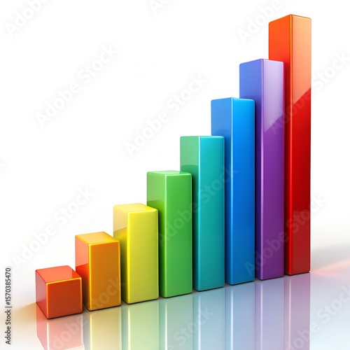 Colorful bar chart showing upward growth isolated on white background Free Download Colorful bar chart showing upward growth isolated on white background - GFXLoad