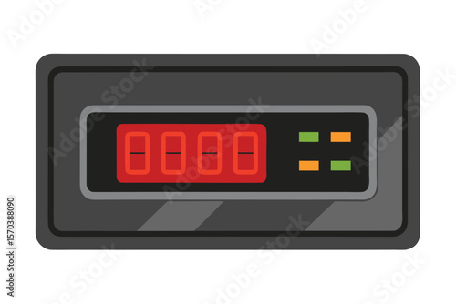 a digital voltmeter panel on white background