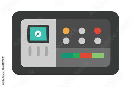 Modern control panel with gauge and indicator lights