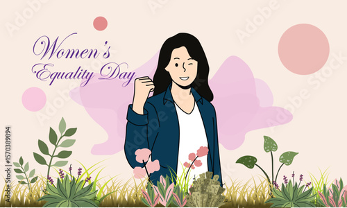 Abstract Flat Female Figures for Women Equality Movement