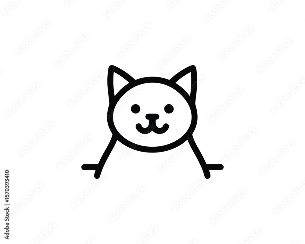 Obraz premium Minimalist cat illustration simple feline design