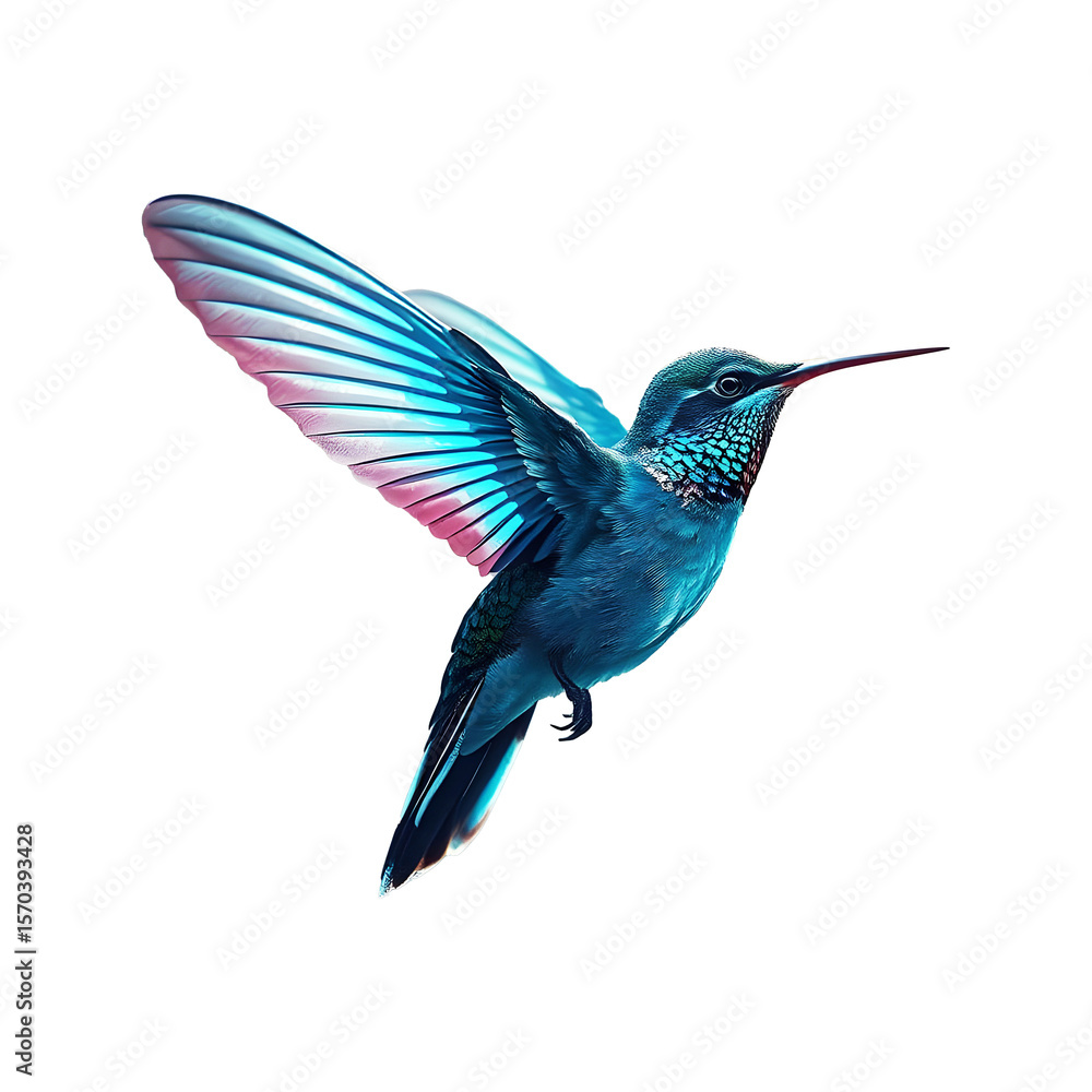 Obraz premium blue hummingbird flying