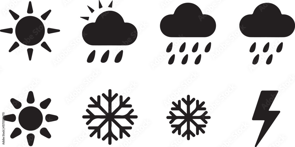 Sun Cloud Snow Vector Set
Sun Cloud Snow Vector Set
