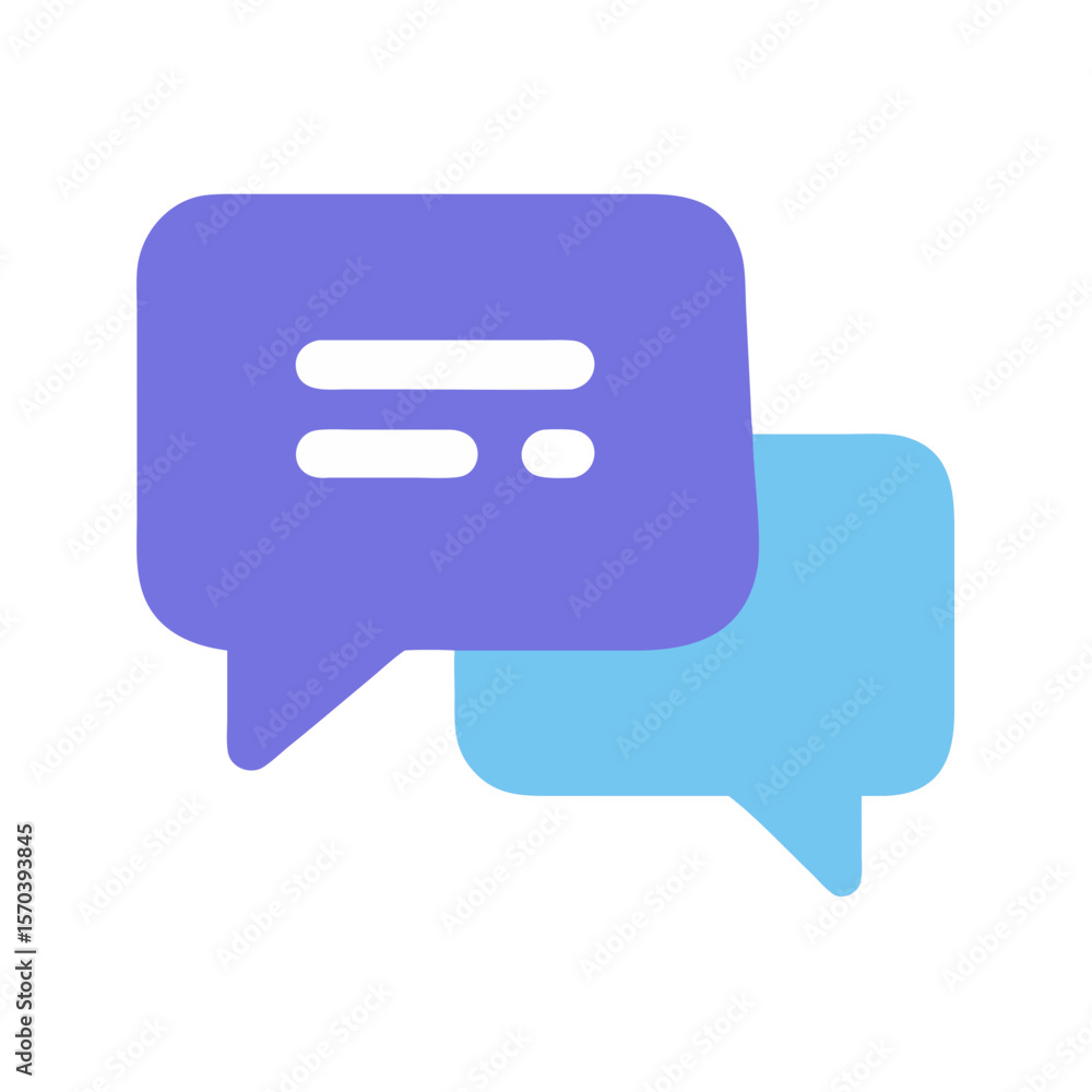 Naklejka premium Two speech bubbles icon representing communication and dialogue concept