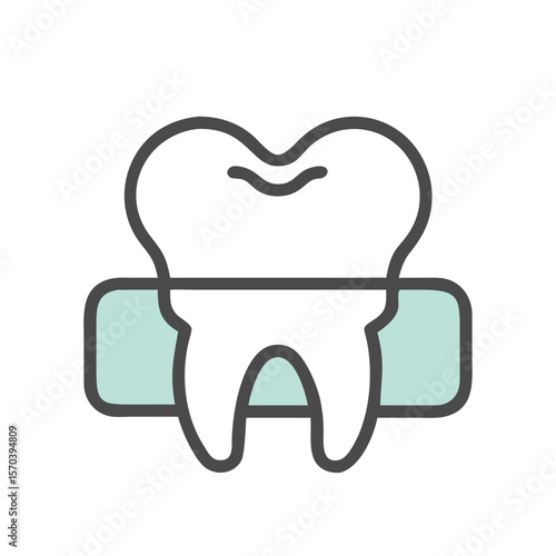 Dental x-ray of tooth with digital scan illustration