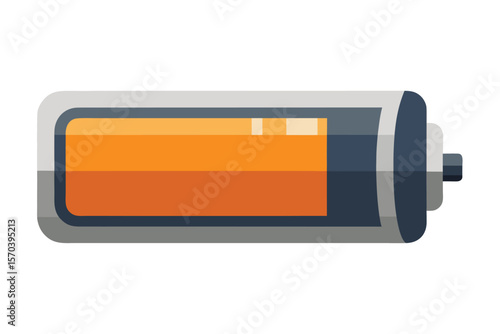 a rechargeable aa battery on white background