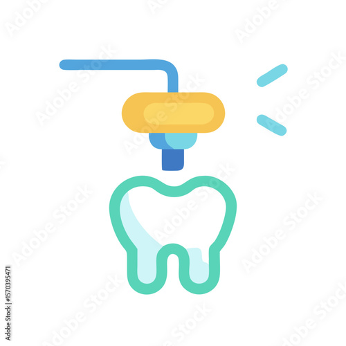 Dental restoration process with modern technology on White Background