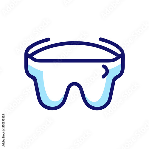 blue safety goggles icon clip art preview