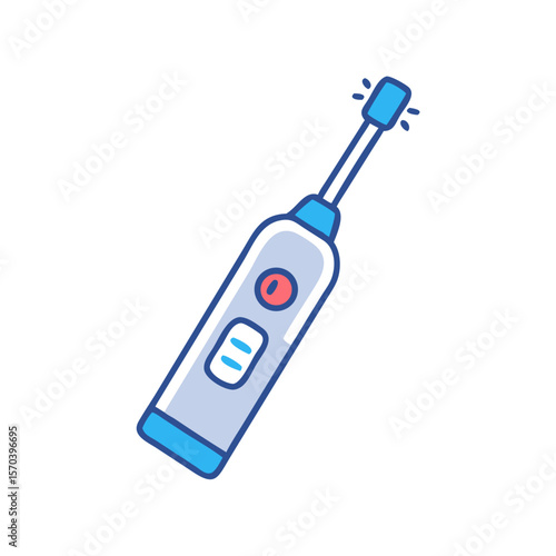 Simple digital illustration of a water flosser on White