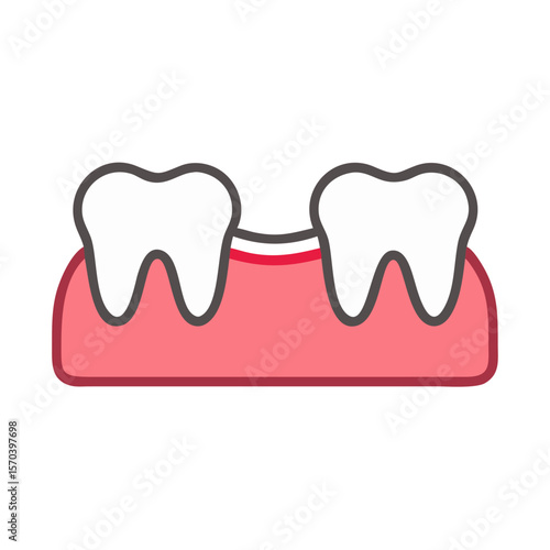 Dental bridge graphic on White Background displays oral health