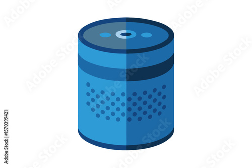 a voice assistant speaker on white background