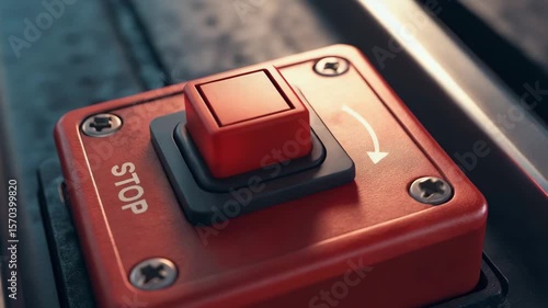 Industrial Emergency Switch Ensuring Safety with Prominent Red Button for Quick Control in Machinery Operation