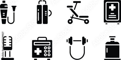A set of medical and health related icons displayed in a grid arrangement