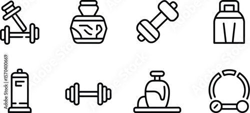 A collection of fitness and wellness icons arranged in a neat and organized manner
