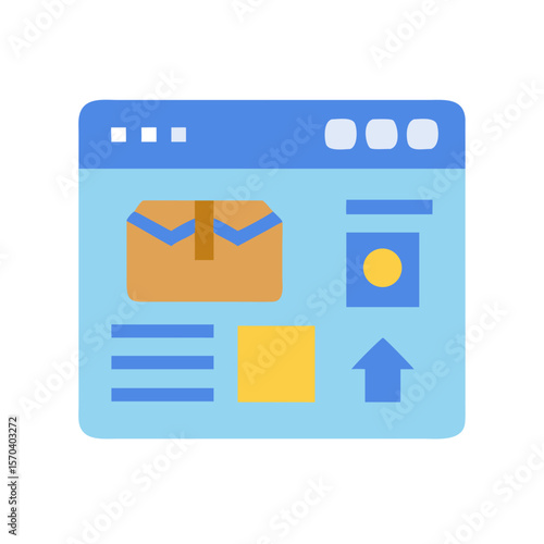 Free Download Flat illustration showing delivery box on a website window - GFXLoad