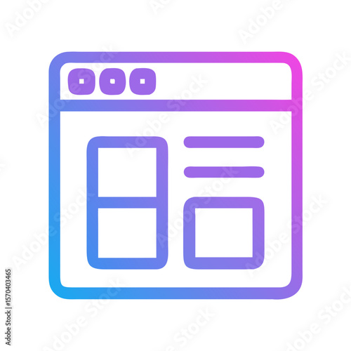 Gradient browser window icon for web design templates