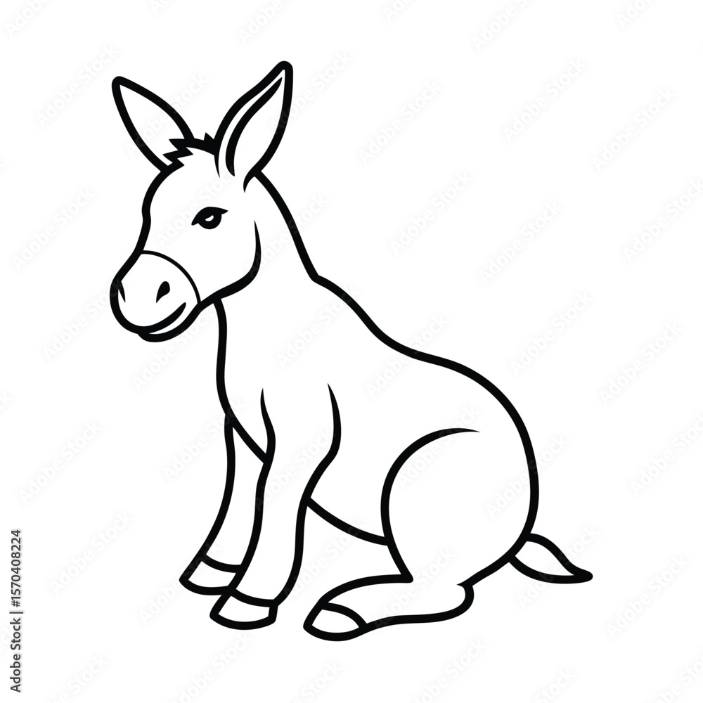 Fototapeta premium donkey vector illustration isolated