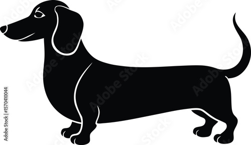 dachshund silhouette vector dog breed illustration design