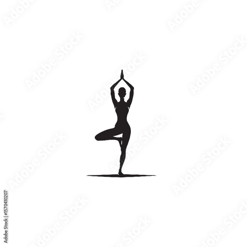 Tree Pose Yoga Silhouette – Balance, Mindfulness & Inner Strength