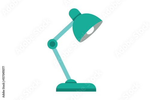 Modern teal desk lamp with adjustable arm and base