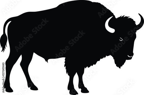 bison silhouette vector minimal wildlife clipart