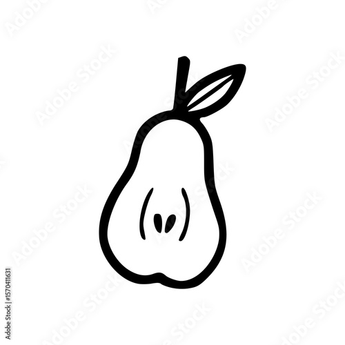 minimalist pear doodle art
