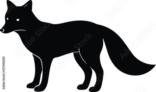 arctic fox silhouette vector minimal animal illustration