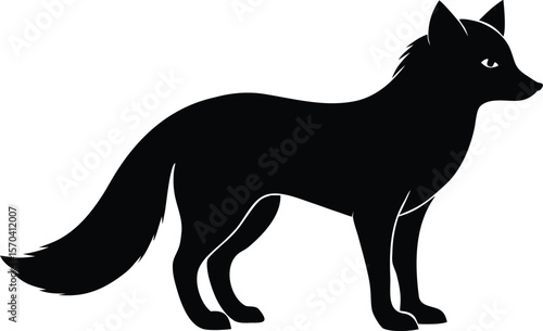 arctic fox silhouette vector for logo and branding design