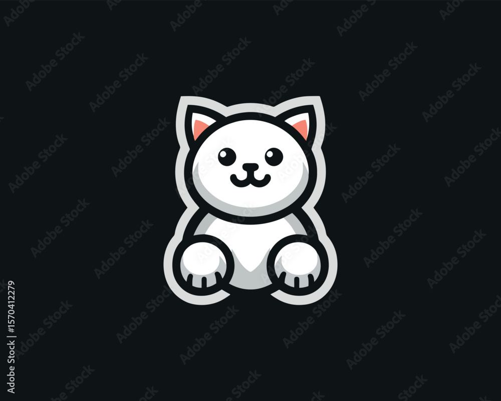 Adorable cartoon kitten mascot vector illustration Adorable cartoon kitten mascot vector illustration