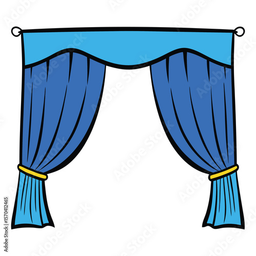 Grand announcement scene with rich blue curtains drawn apart, revealing a spotlighted stage—perfect for unveiling news, events, or special messages with dramatic flair.
