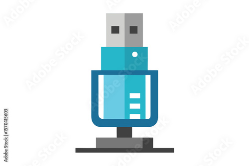 Stylized usb drive icon representing data storage and technology
