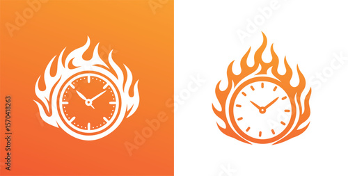 Burning Clock Urgent Time Concept