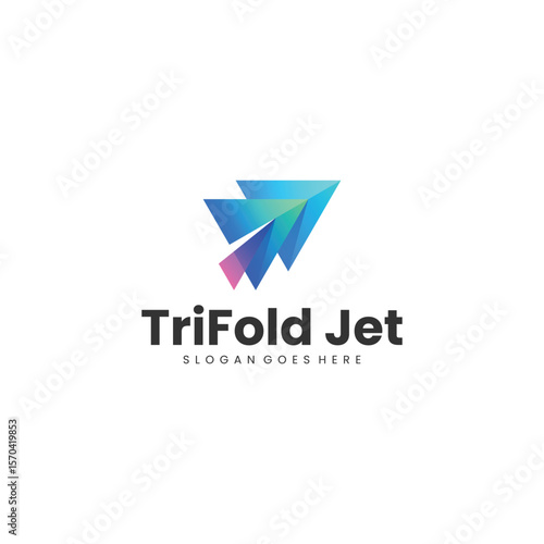 Gradient Modern Paper Plane Logo Design