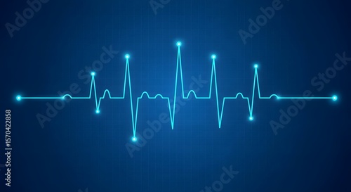 Blue heartbeat line graphic design