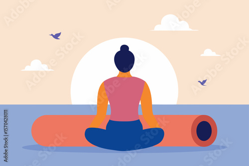yoga meditation on the beach