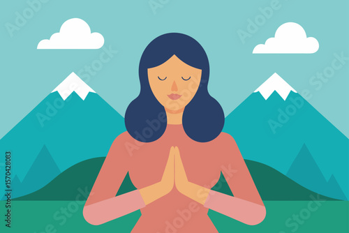 Wallpaper Mural girl in the mountains Torontodigital.ca