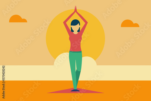 yoga woman vector illustration