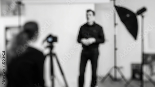 Filming a Man in a Studio