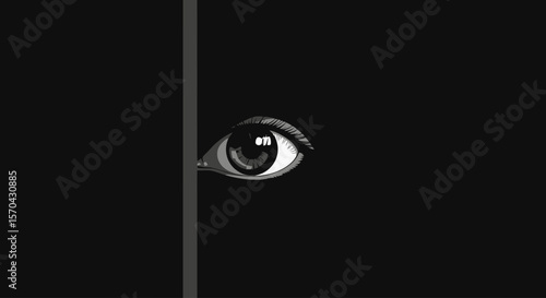 Peeking Eye Through a Crack: Minimalist Surveillance Concept