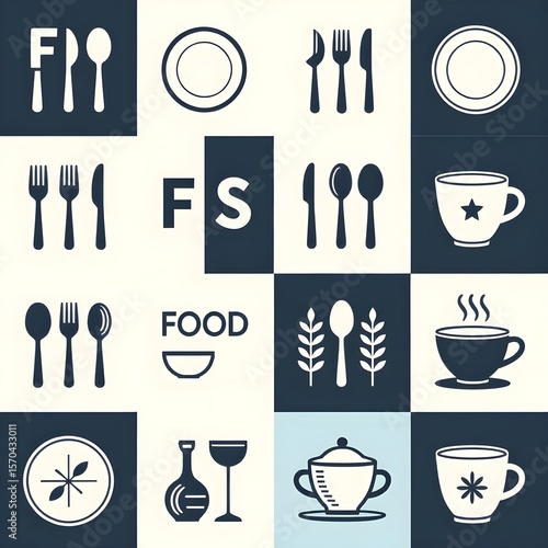 Wallpaper Mural set of kitchen tools, food, jpg Torontodigital.ca