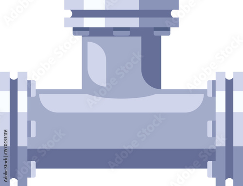 Water plumbing pipe fitting vector illustration