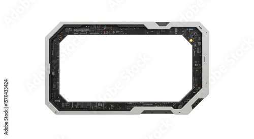 Technological Sci Fi Frame Border White Futuristic Abstract Design