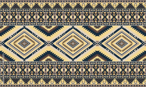American tribal ethnic native pattern.Traditional Navajo,Aztec,Apache,Southwest and Mexican style fabric pattern.Abstract vector motifs pattern.For fabric,clothing,blanket,carpet,woven,wrap,decoration