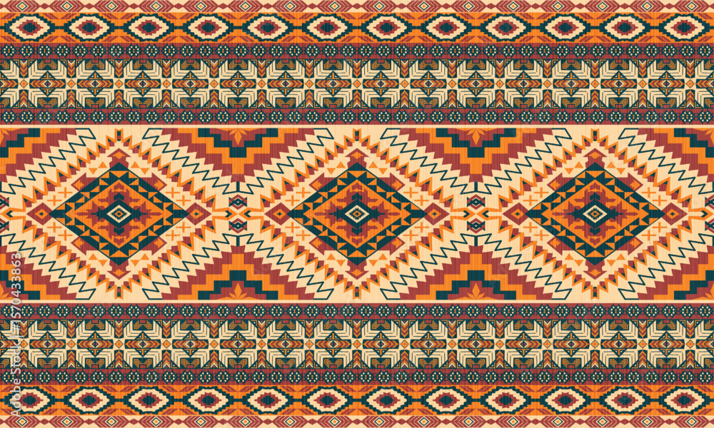 American tribal ethnic native pattern.Traditional Navajo,Aztec,Apache,Southwest and Mexican style fabric pattern.Abstract vector motifs pattern.For fabric,clothing,blanket,carpet,woven,wrap,decoration American tribal ethnic native pattern.Traditional Navajo,Aztec,Apache,Southwest and Mexican style fabric pattern.Abstract vector motifs pattern.For fabric,clothing,blanket,carpet,woven,wrap,decoration