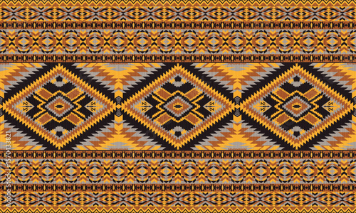 American tribal ethnic native pattern.Traditional Navajo,Aztec,Apache,Southwest and Mexican style fabric pattern.Abstract vector motifs pattern.For fabric,clothing,blanket,carpet,woven,wrap,decoration