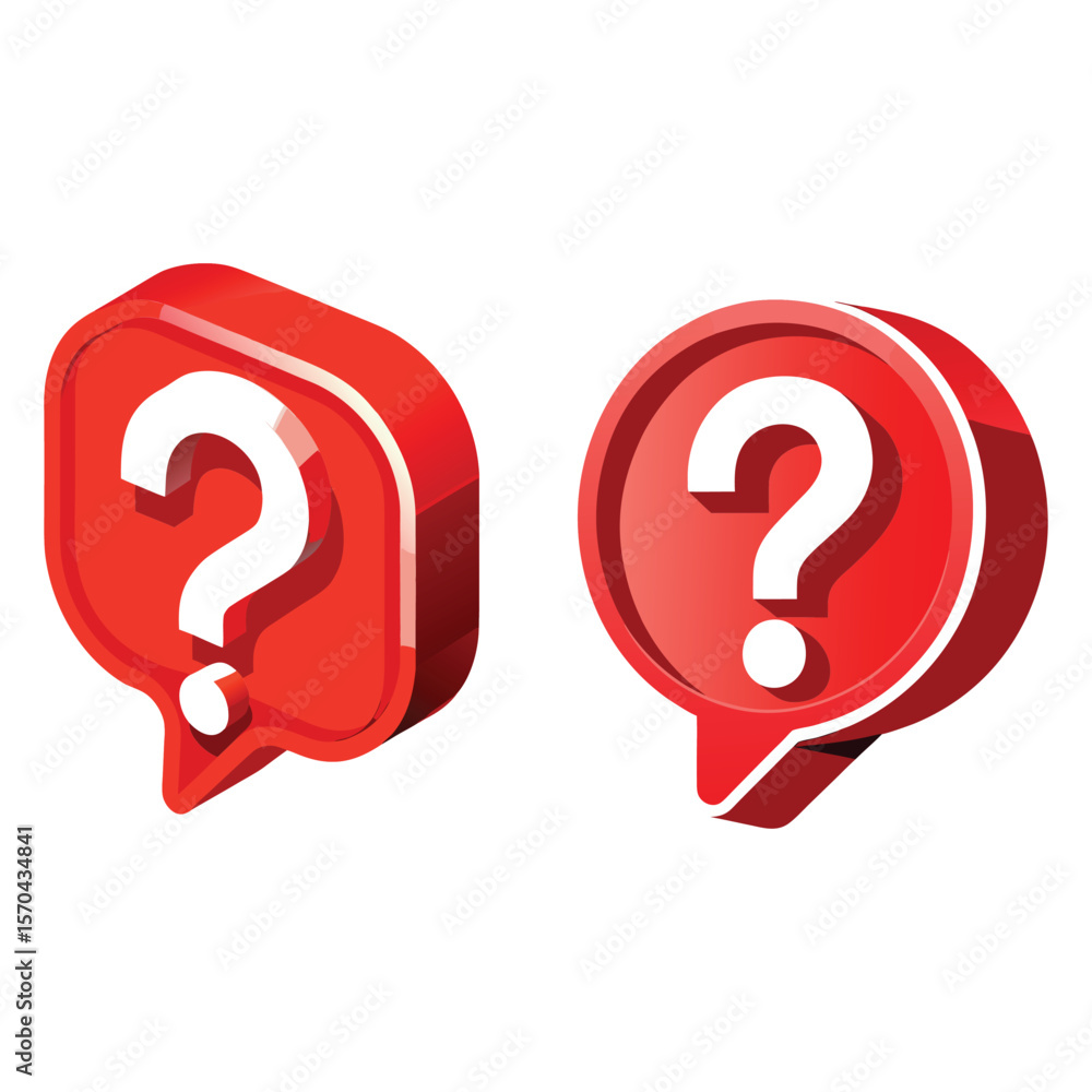red question mark 3D icon red question mark 3D icon