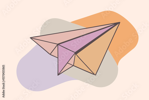 3D Colorful Origami Paper Airplane Icon Design