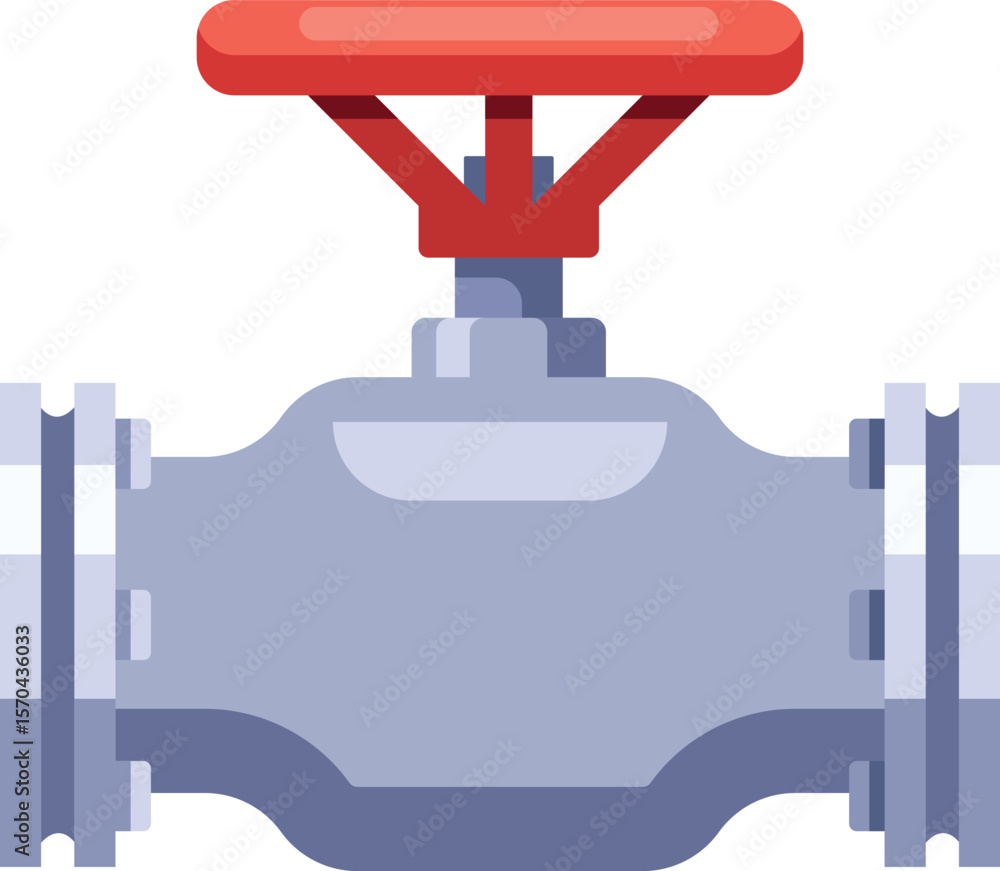Obraz premium Pipe fitting with valve vector illustration