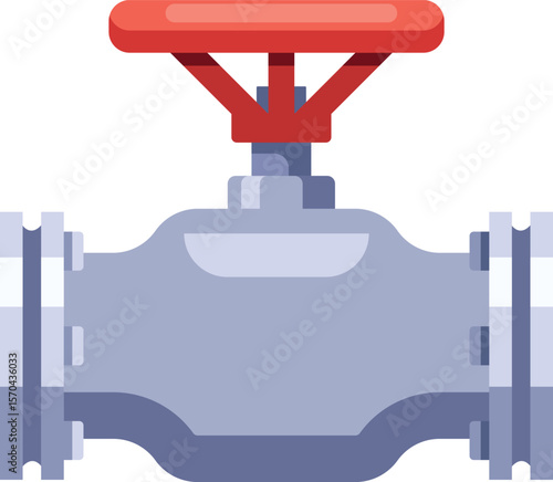 Pipe fitting with valve vector illustration