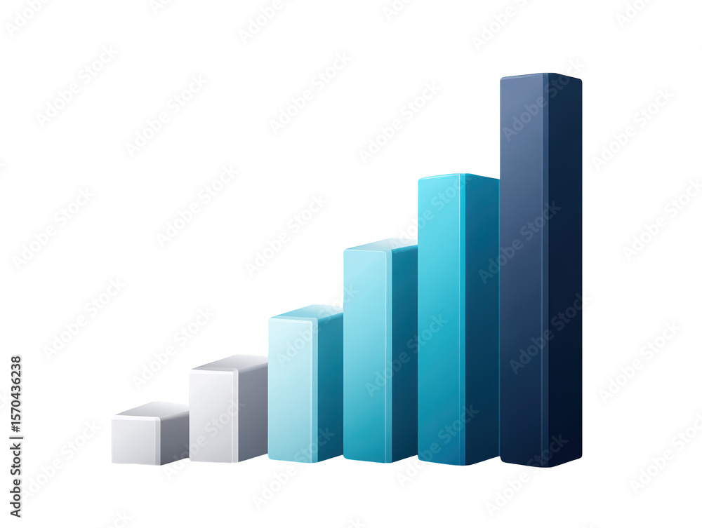 Dynamic blue bar chart illustrates datadriven business growth and market trend analysis Dynamic blue bar chart illustrates datadriven business growth and market trend analysis